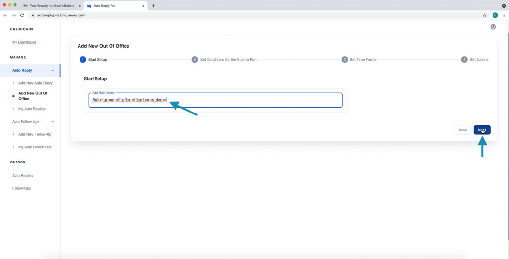Out of office automated turns on during after office hours