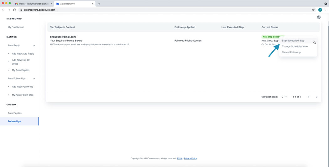 Edit Change Reschedule Gmail Automate Follow up mail sequence