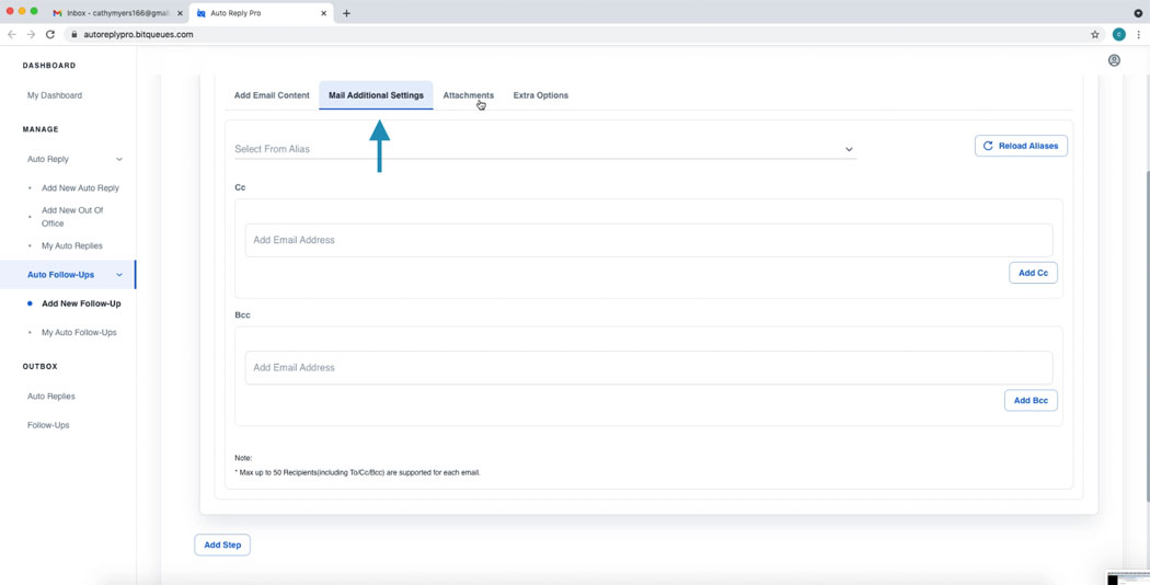 Gmail Follow up mails Additional Settings