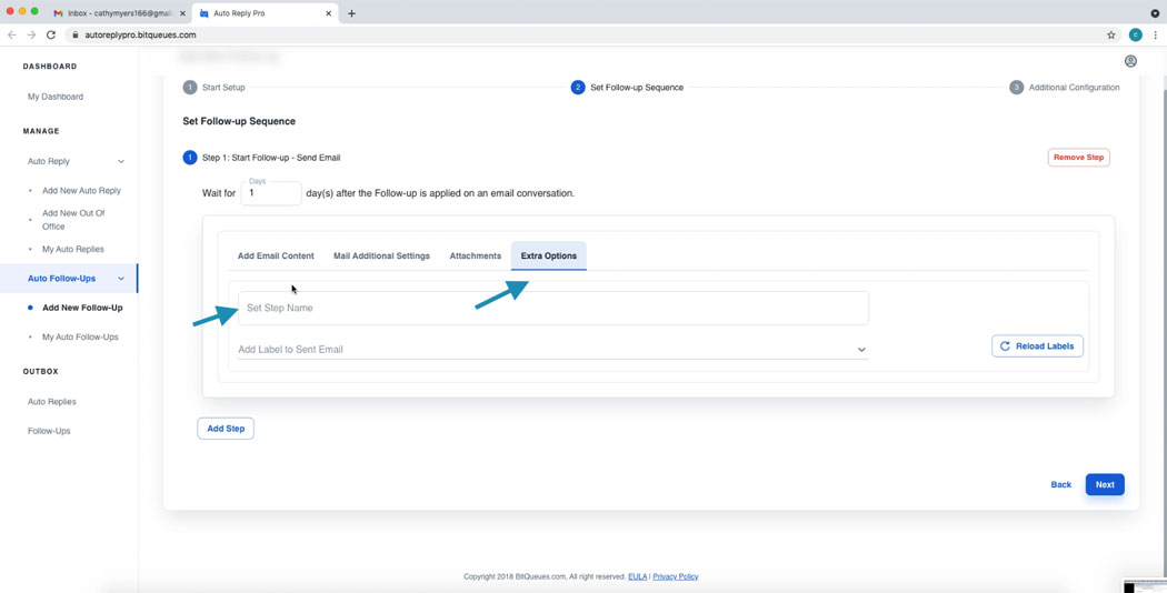 Automated Follow ups in Gmail Extra Options